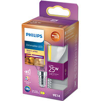 Philips LED E14 Klot 2,5W (25W) Klar Dim WarmGlow 340 lm