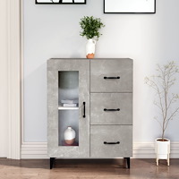 vidaXL Skänk betonggrå 69,5x34x90 cm konstruerat trä