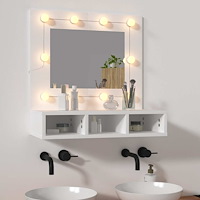 vidaXL Spegelskåp med LED vit 60x31,5x62 cm