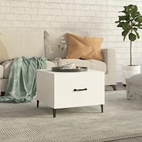 vidaXL Soffbord med metallben vit 50x50x40 cm
