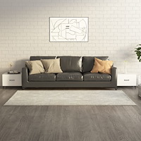 vidaXL Soffbord med metallben 2 st vit 50x50x40 cm