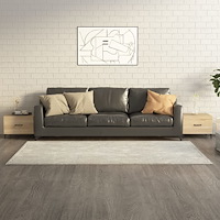 vidaXL Soffbord med metallben 2 st sonoma-ek 50x50x40 cm