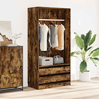 vidaXL Garderob rökfärgad ek 100x50x200 cm konstruerat trä