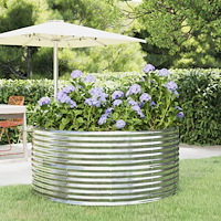 vidaXL Odlingslåda silver 140x140x68 cm galvaniserat stål