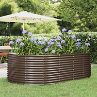vidaXL Odlingslåda brun 212x140x68 cm galvaniserat stål
