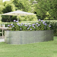 vidaXL Odlingslåda silver 291x140x68 cm galvaniserat stål