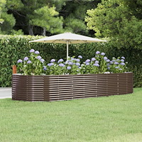 vidaXL Odlingslåda brun 367x140x68 cm galvaniserat stål