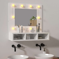 vidaXL Spegelskåp med LED vit högglans 60x31,5x62 cm