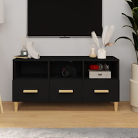 vidaXL Tv-bänk svart 102x36x50 cm konstruerat trä