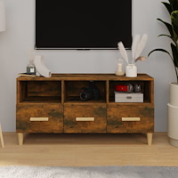 vidaXL Tv-bänk rökfärgad ek 102x36x50 cm konstruerat trä