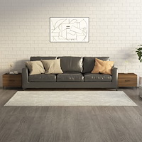 vidaXL Soffbord med metallben 2 st brun ek 50x50x40 cm