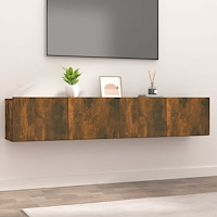 vidaXL TV-bänkar 2 st rökfärgad ek 80x30x30 cm konstruerat trä