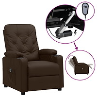 vidaXL Elektronisk reclinerfåtölj brun konstläder