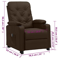 vidaXL Elektronisk reclinerfåtölj brun konstläder