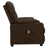 vidaXL Elektronisk reclinerfåtölj brun konstläder