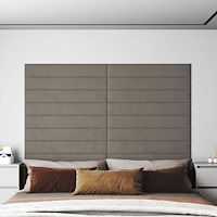 vidaXL Väggpaneler 12 st ljusgrå 90x15 cm sammet 1,62 m²