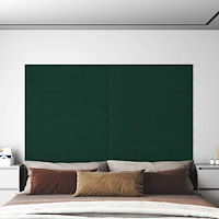 vidaXL Väggpaneler 12 st mörkgrön 90x15 cm sammet 1,62 m²