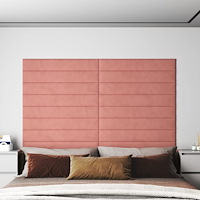 vidaXL Väggpaneler 12 st rosa 90x15 cm sammet 1,62 m²