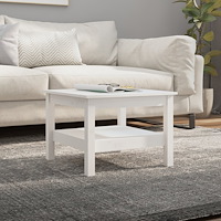 vidaXL Soffbord vit 55x55x40 cm massivt furu