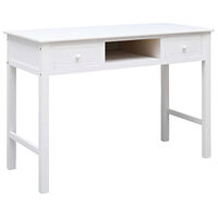 vidaXL Skrivbord vit 108x45x76 cm massivt kejsarträ