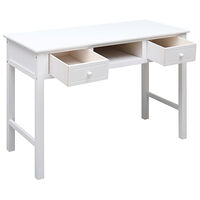 vidaXL Skrivbord vit 108x45x76 cm massivt kejsarträ