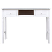 vidaXL Skrivbord vit 108x45x76 cm massivt kejsarträ