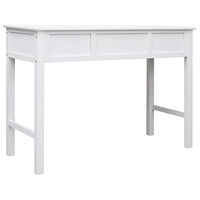 vidaXL Skrivbord vit 108x45x76 cm massivt kejsarträ