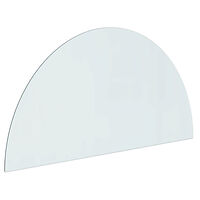 vidaXL Glasskiva för öppen spis halvrund 1000x500 mm