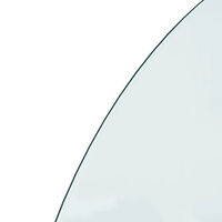 vidaXL Glasskiva för öppen spis halvrund 1000x500 mm