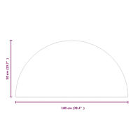 vidaXL Glasskiva för öppen spis halvrund 1000x500 mm