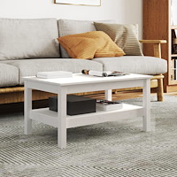 vidaXL Soffbord vit 80x50x40 cm massivt furu