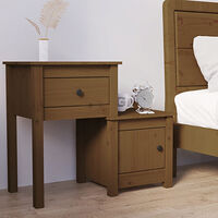 vidaXL Sängbord honungsbrun 79,5x38x65,5 cm massiv furu