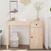 vidaXL Skrivbord 100x50x75 cm massiv furu