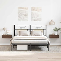 vidaXL Svävande sängbord 2 st brun ek 40x30x15cm konstruerat trä