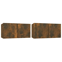 vidaXL | TV-bänkset | 2 pcs Brun 60 x 30 x 30 cm Konstruerat trä