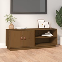 vidaXL Tv-bänk honungsbrun 105x34x40 cm massiv furu