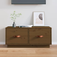 vidaXL Tv-bänk honungsbrun 80x34x35 cm massiv furu