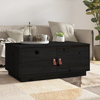vidaXL Soffbord svart 80x50x35 cm massiv furu