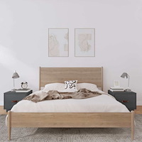 vidaXL Sängbord 2 st grå 40x34x35 cm massiv furu