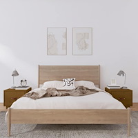 vidaXL Sängbord 2 st honungsbrun 40x34x35 cm massiv furu