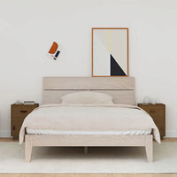 vidaXL Sängbord 2 st honungsbrun 40x34x55 cm massiv furu