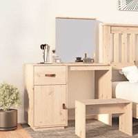 vidaXL Sminkbord 95x50x134 cm massiv furu