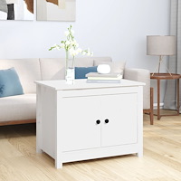 vidaXL Soffbord vit 71x49x55 cm massiv furu