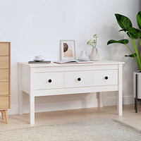 vidaXL Soffbord vit 102x49x55 cm massiv furu