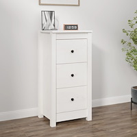 vidaXL Skänk vit 40x35x80 cm massiv furu