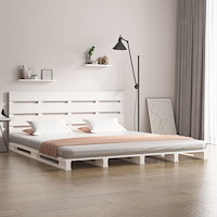 vidaXL Sängram utan madrass vit 180x200 cm massiv furu