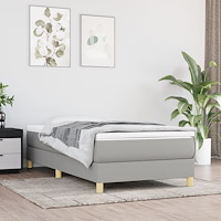 vidaXL Sängram utan madrass ljusgrå 90x190 cm tyg