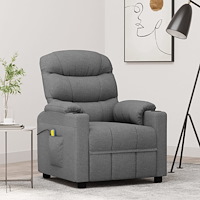 vidaXL Massagefåtölj ljusgrå tyg