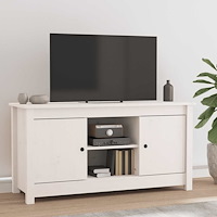 vidaXL Tv-bänk vit 103x36,5x52 cm massiv furu