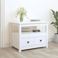 vidaXL Soffbord vit 71x49x55 cm massiv furu